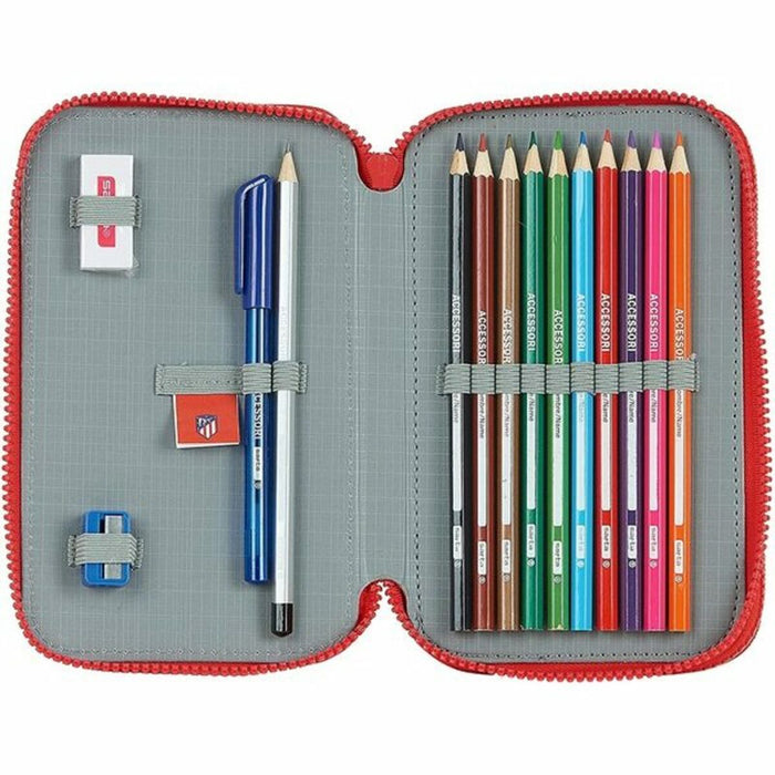 Creion dublu Atlético Madrid M854 Alb Roșu 12.5 x 19.5 x 4 cm (28 Piese)