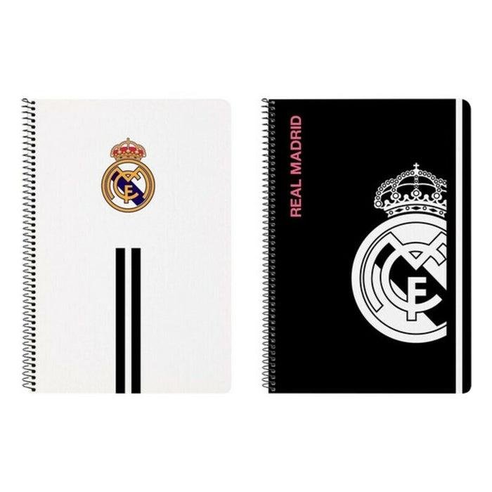 Caiet cu Inele Real Madrid C.F. M066 Negru Alb A4