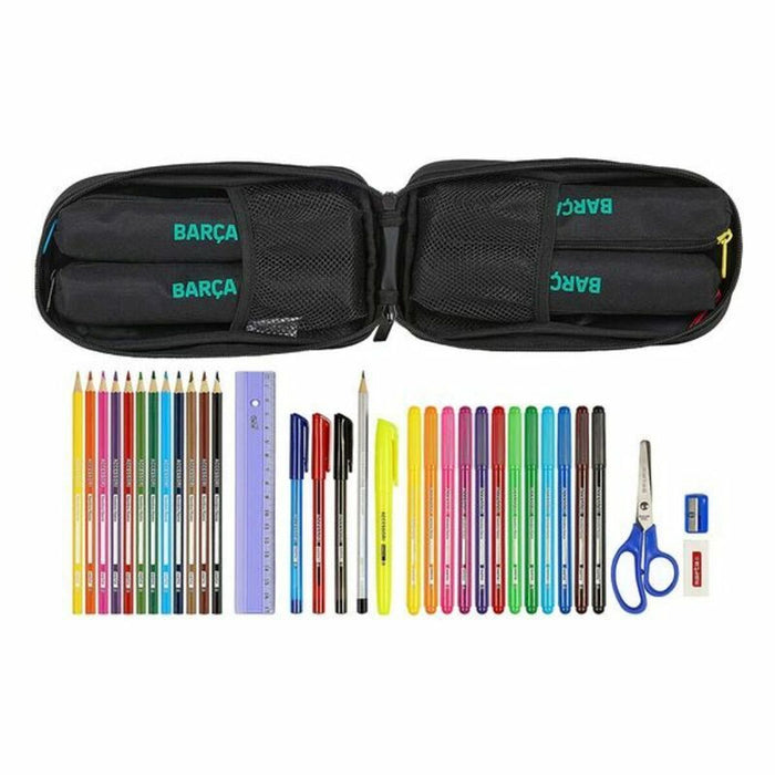 Cutie pentru creioane F.C. Barcelona M747 Negru 12 x 23 x 5 cm (33 Piese)