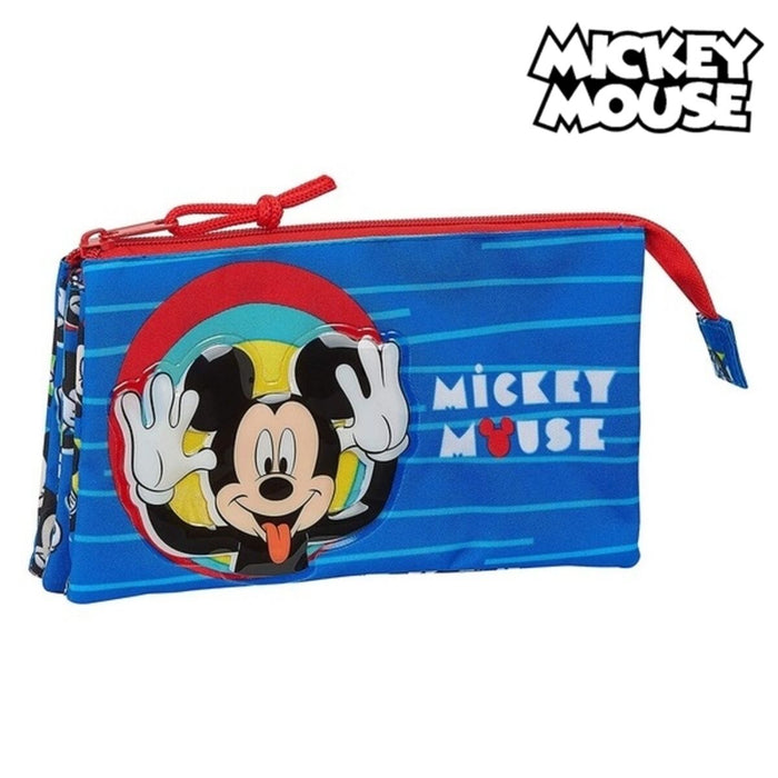 Penar triplu Mickey Mouse Me time Roșu Albastru 22 x 12 x 3 cm