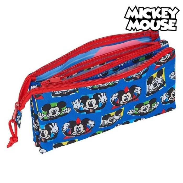Penar triplu Mickey Mouse Me time Roșu Albastru 22 x 12 x 3 cm