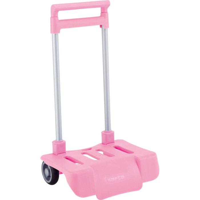 Troler Pliabil pentru Ghiozdan Safta Roz 30 x 85 x 23 cm