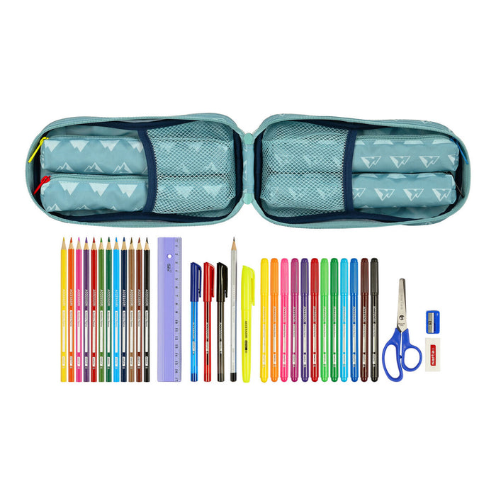 Cutie pentru creioane National Geographic Below Zero Albastru (12 x 23 x 5 cm) (33 Piese)
