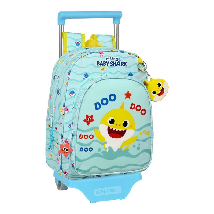 Ghiozdan cu Roți Baby Shark Beach Day Galben Albastru deschis (26 x 34 x 11 cm)