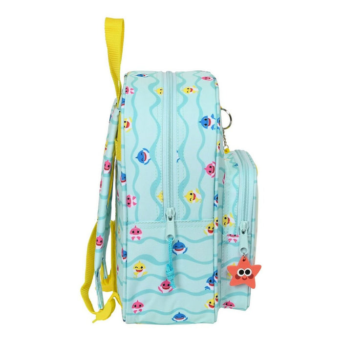 Ghiozdan Baby Shark Beach day Galben Albastru deschis (22 x 27 x 10 cm)