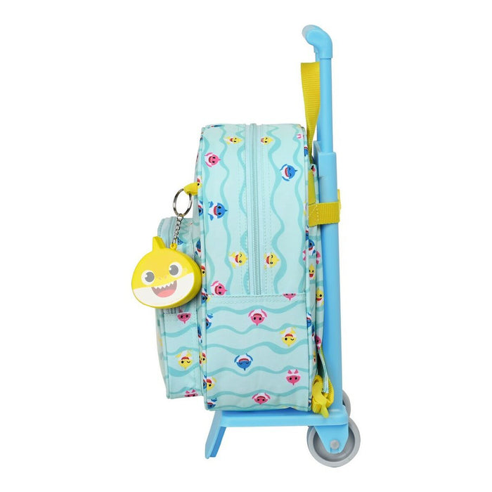 Ghiozdan cu Roți Baby Shark Beach Day Albastru deschis (22 x 28 x 10 cm)