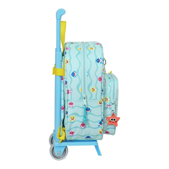 Ghiozdan cu Roți Baby Shark Beach Day Albastru deschis (22 x 28 x 10 cm)