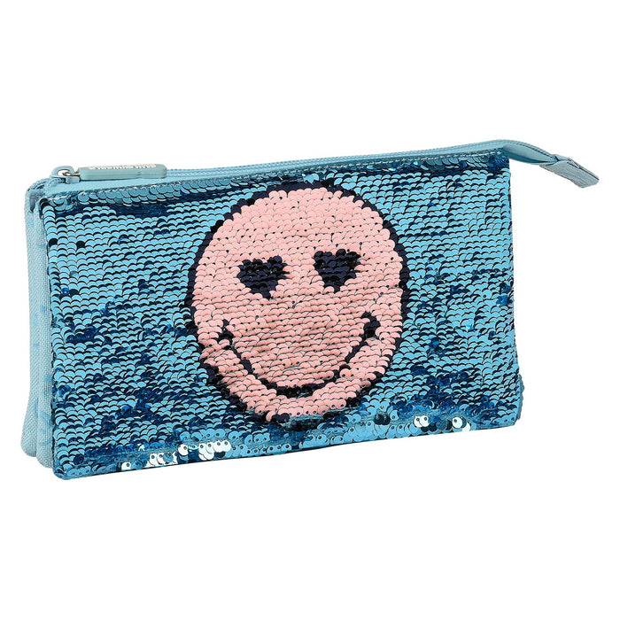 Penar triplu Little Dreamer Smiley M744 Albastru deschis (22 x 12 x 3 cm)