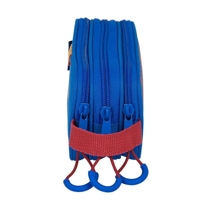 Penar triplu F.C. Barcelona M635 Castaniu Bleumarin (21 x 8.5 x 7 cm)