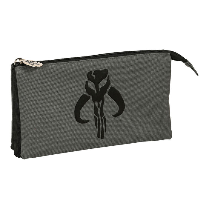 Penar Școlar The Mandalorian Negru Gri (22 x 12 x 3 cm)