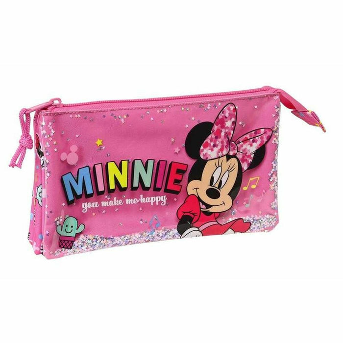 Penar triplu Minnie Mouse Lucky Roz 22 x 12 x 3 cm