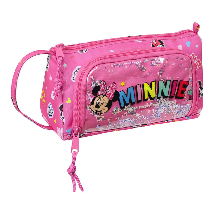 Penar Școlar Minnie Mouse Lucky Roz 20 x 11 x 8.5 cm (32 Piese)