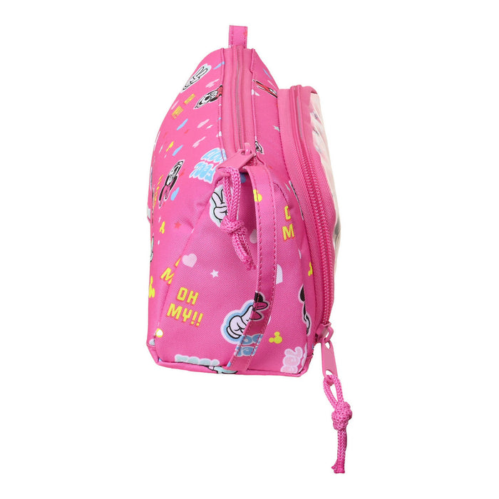 Penar Școlar Minnie Mouse Lucky Roz 20 x 11 x 8.5 cm (32 Piese)