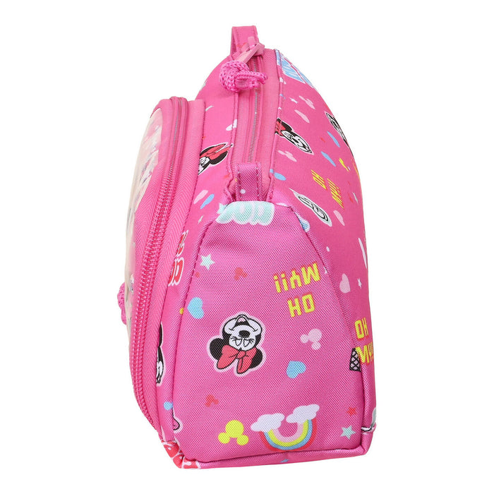 Penar Școlar Minnie Mouse Lucky Roz 20 x 11 x 8.5 cm (32 Piese)