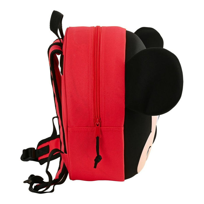 Rucsac pentru Copii 3D Mickey Mouse Clubhouse Roșu Negru (31 x 31 x 10 cm)