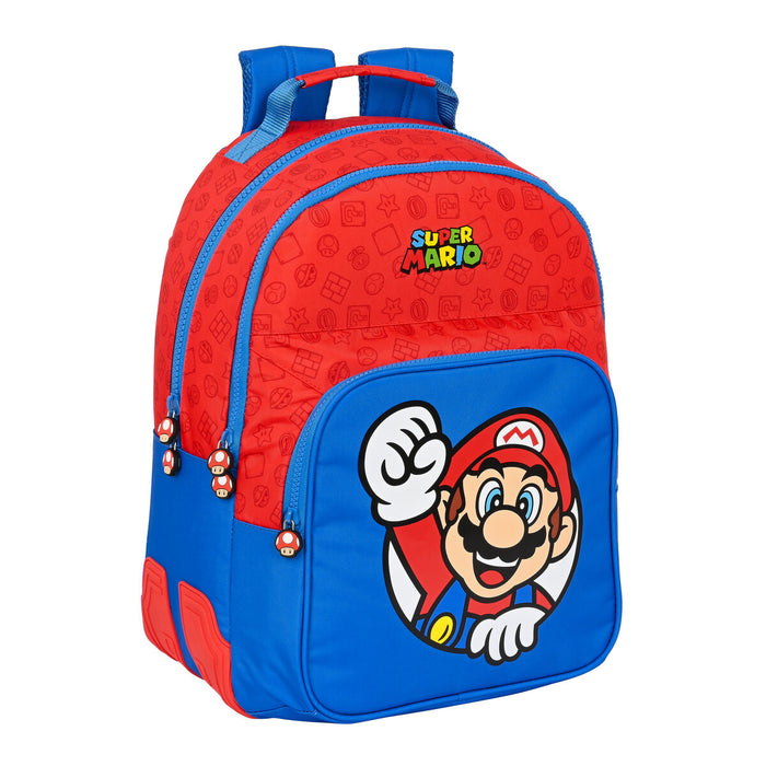 Ghiozdan Super Mario Roșu Albastru (32 x 42 x 15 cm)