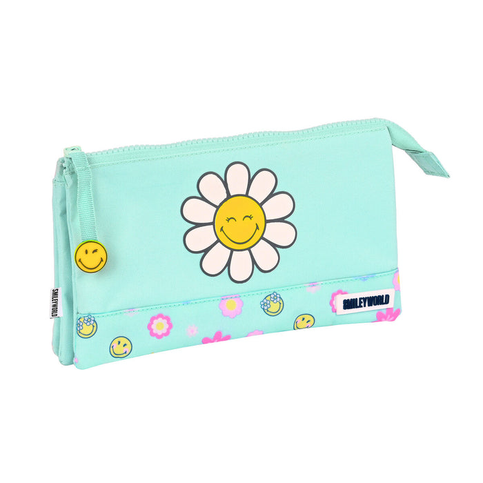 Penar triplu Smiley Summer fun Turquoise (22 x 12 x 3 cm)