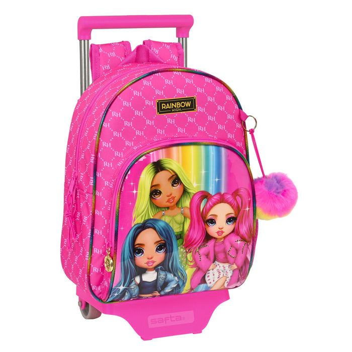 Ghiozdan cu Roți Rainbow High Fucsia (28 x 34 x 10 cm)