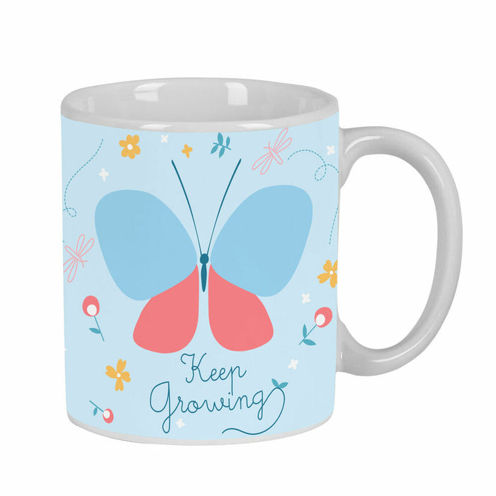 Cană tip Halbă BlackFit8 Mariposa Ceramică Albastru deschis (350 ml)