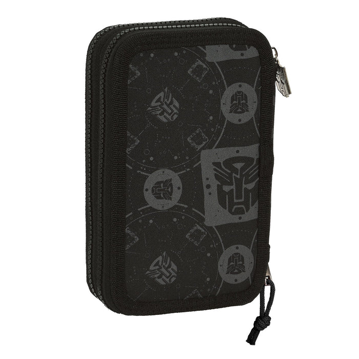 Creion dublu Transformers Negru 12.5 x 19.5 x 4 cm (28 Piese)