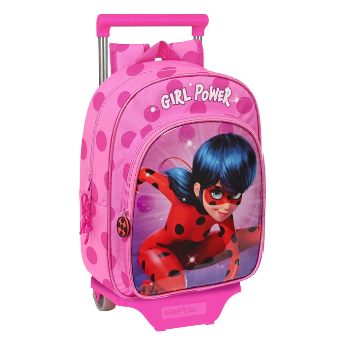 Ghiozdan cu Roți Lady Bug Fucsia (26 x 34 x 11 cm)
