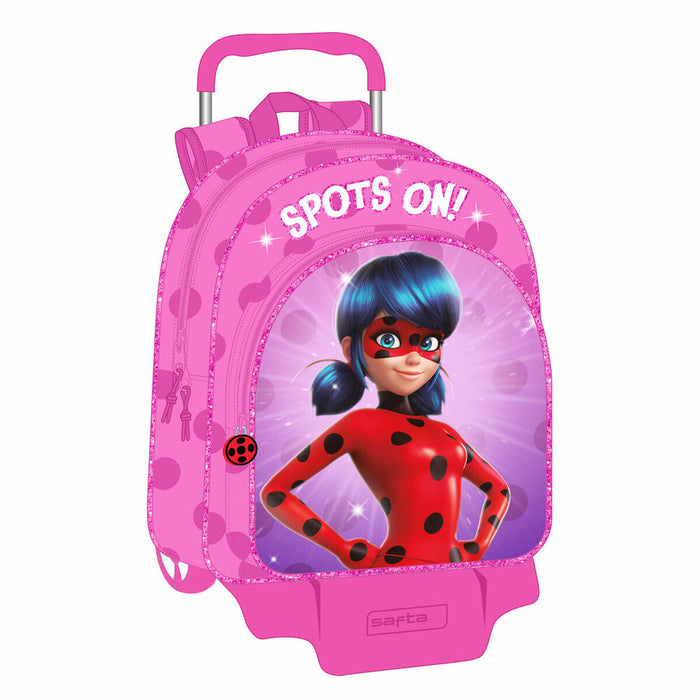Ghiozdan cu Roți Lady Bug Fucsia (33 x 42 x 14 cm)