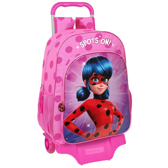 Ghiozdan cu Roți Lady Bug Fucsia (33 x 42 x 14 cm)