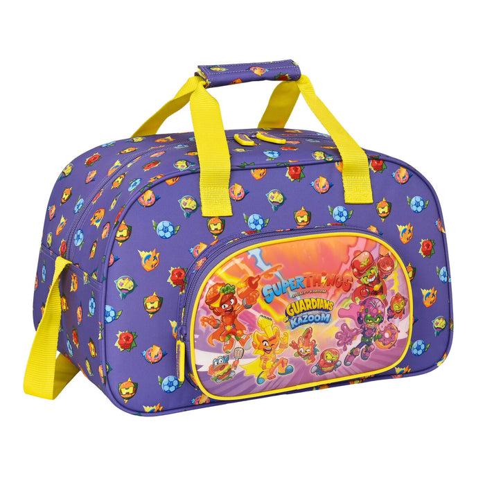 Geantă de Sport SuperThings Guardians of Kazoom Mov Galben (40 x 24 x 23 cm)