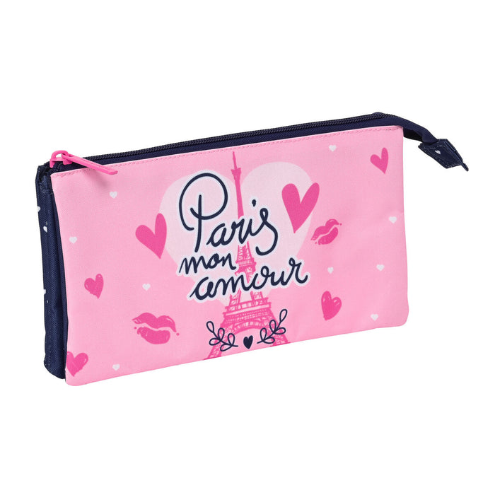 Penar triplu Safta Paris Roz Bleumarin 22 x 12 x 3 cm
