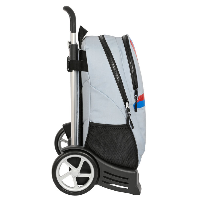 Ghiozdan cu Roți F.C. Barcelona Gri 32 x 44 x 16 cm