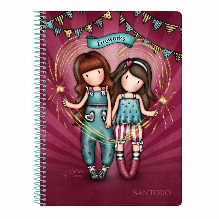 Notebook Gorjuss Fireworks Castaniu A5