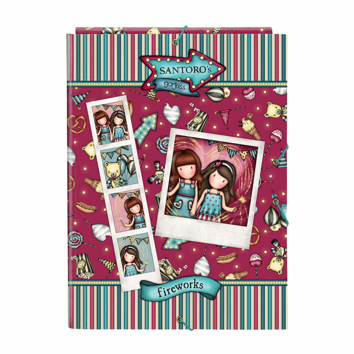 Dosar Gorjuss Fireworks Castaniu A4 (26 x 33.5 x 2.5 cm)