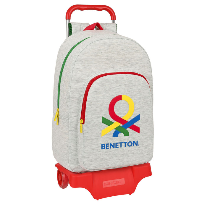 Ghiozdan cu Roți Benetton Pop Gri (30 x 46 x 14 cm)