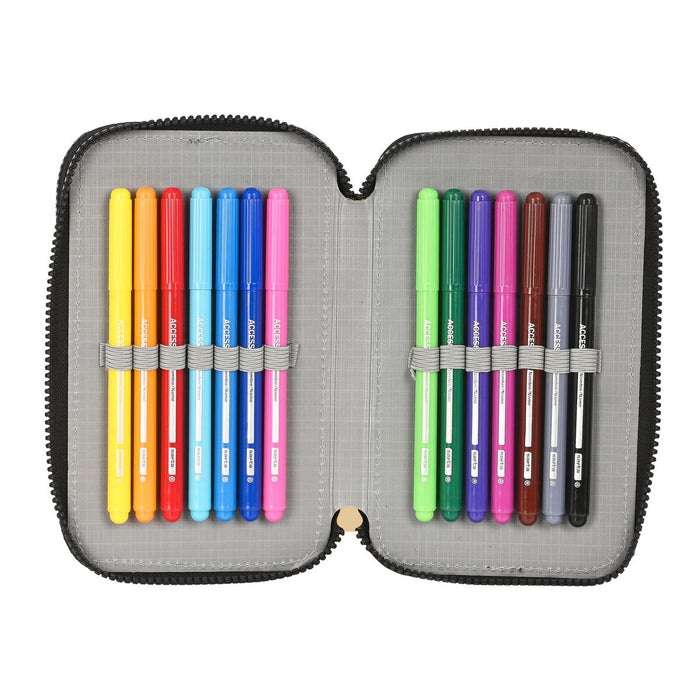 Creion dublu Harry Potter Bravery Negru 12.5 x 19.5 x 4 cm (28 Piese)