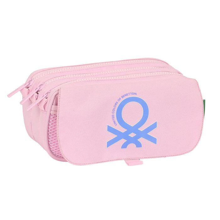 Penar triplu Benetton Pink Roz (21,5 x 10 x 8 cm)