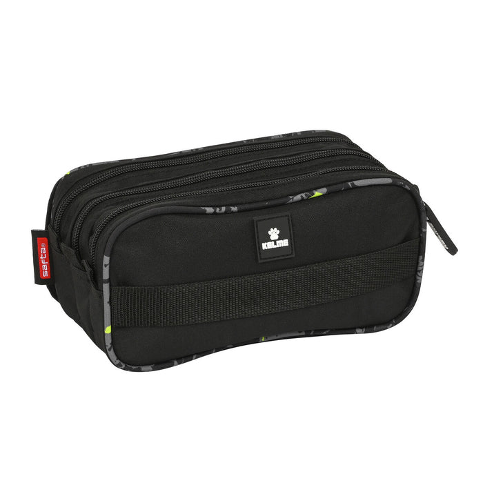 Penar triplu Kelme Jungle Negru Gri Lămâie verde (21,5 x 10 x 8 cm)