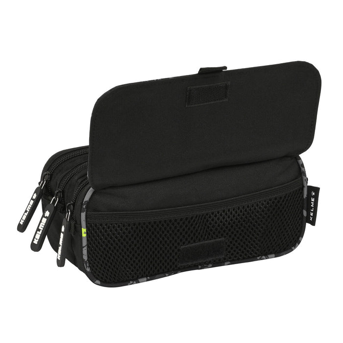 Penar triplu Kelme Jungle Negru Gri Lămâie verde (21,5 x 10 x 8 cm)