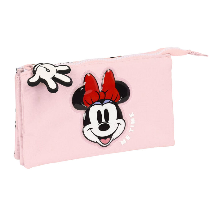 Penar triplu Minnie Mouse Me time Roz (22 x 12 x 3 cm)