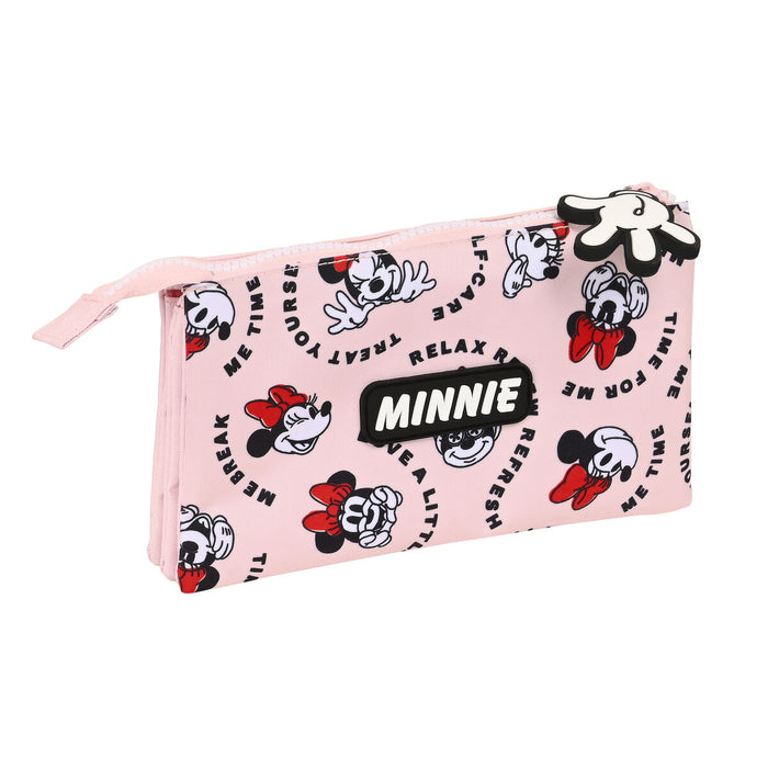 Penar triplu Minnie Mouse Me time Roz (22 x 12 x 3 cm)