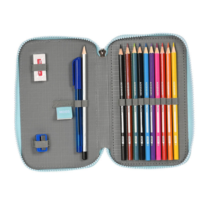 Creion dublu Moos Garden Turquoise 12.5 x 19.5 x 4 cm (28 Piese)
