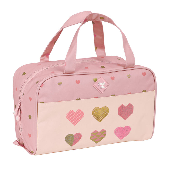 Trusă Școlară Glow Lab Hearts Roz (31 x 14 x 19 cm)