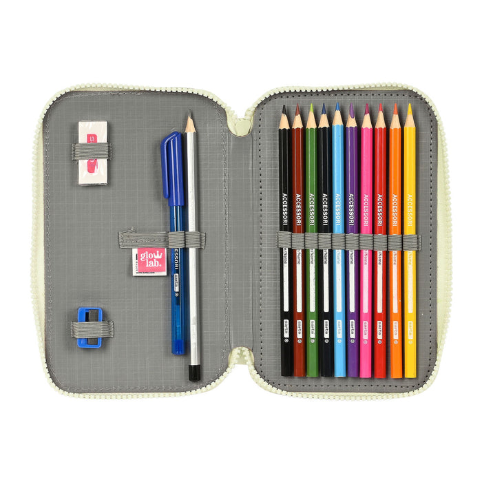 Penar cu Accesorii Glow Lab Magic flow Bej 12.5 x 19.5 x 4 cm (28 Piese)