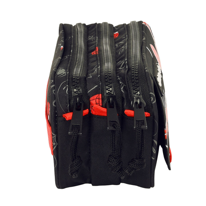Penar triplu Spider-Man Hero Negru 21,5 x 10 x 8 cm