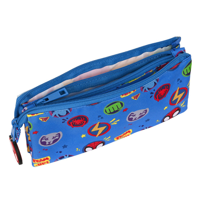Penar triplu Spider-Man Team up Albastru 22 x 12 x 3 cm