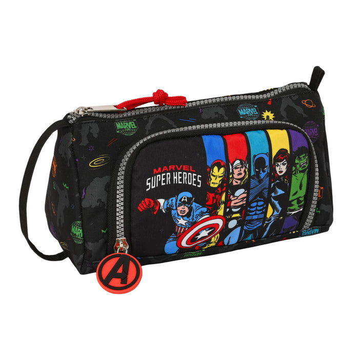 Penar cu Accesorii The Avengers Super heroes Negru 20 x 11 x 8.5 cm (32 Piese)