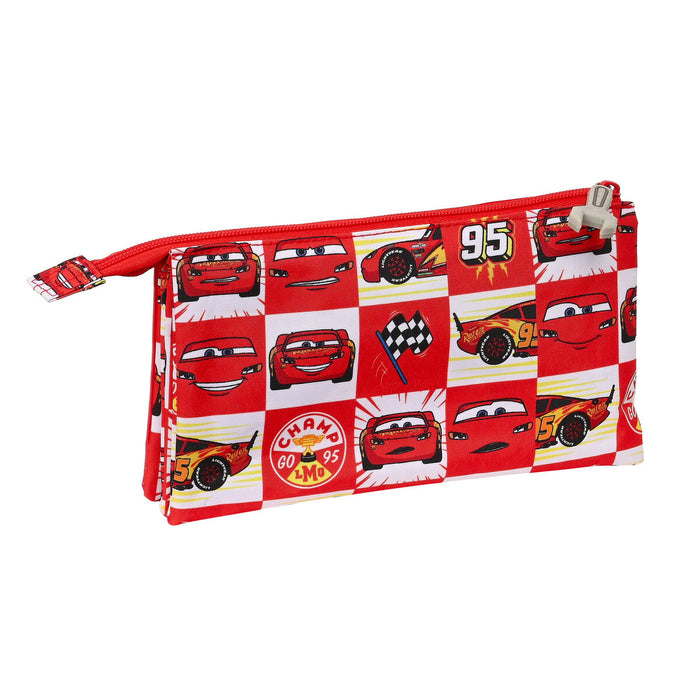 Penar triplu Cars Let's race Roșu Alb (22 x 12 x 3 cm)