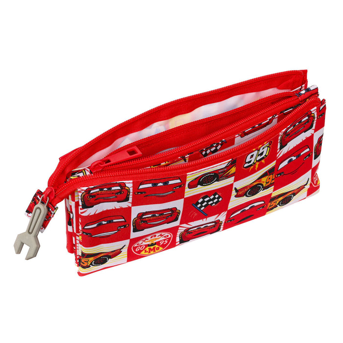 Penar triplu Cars Let's race Roșu Alb (22 x 12 x 3 cm)