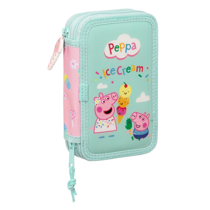 Creion dublu Peppa Pig Ice cream Roz Mentă 12.5 x 19.5 x 4 cm (28 Piese)