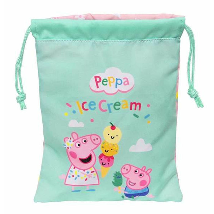 Cutie pentru prânz Peppa Pig Ice cream Sac 20 x 25 x 1 cm Roz Mentă