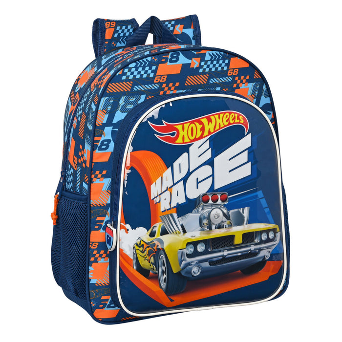 Ghiozdan Hot Wheels Speed club Portocaliu Bleumarin (32 x 38 x 12 cm)